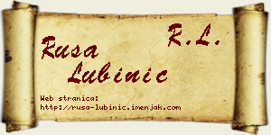 Rusa Lubinić vizit kartica